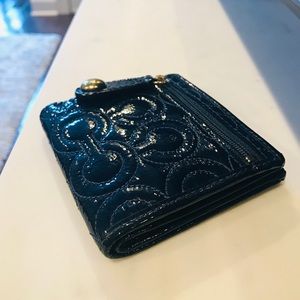 Coach Wallet Dark Blue Patent Leather “C”